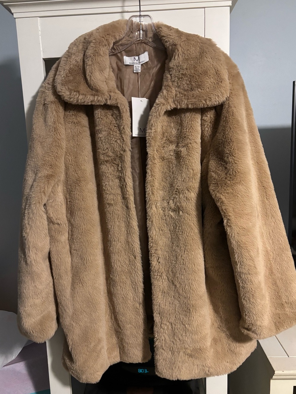 Magaschoni Teddy Jacket in Camel Brown XL NWT